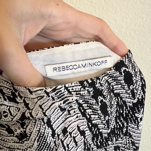 Rebecca Minkoff Black and White Erika Snakeskin Midi Dress 2 - Picture 7 of 15